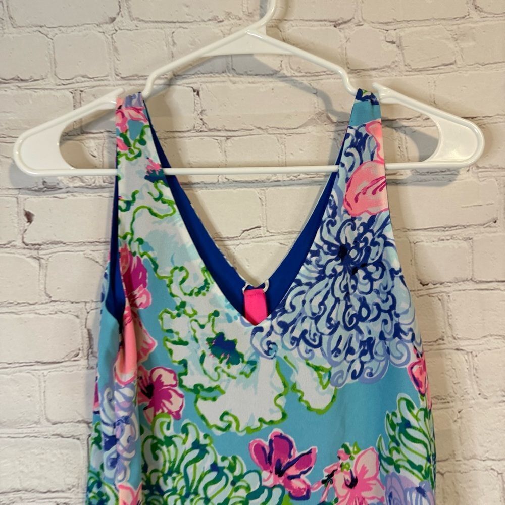 Lilly Pulitzer Reversible Blue and Pink Floral Tank Top - Picture 2 of 7